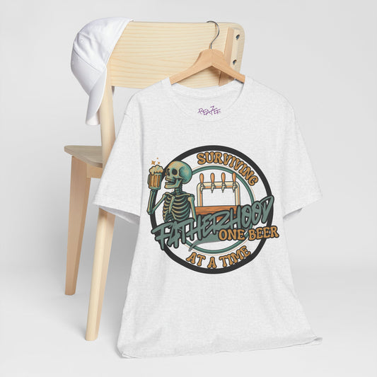SURVIVING FATHERHOOD ONE BEER AT A TIME *Funny Dad Gift *Beer Lover Shirt *Bella+Canvas 3001 *Unisex shirt