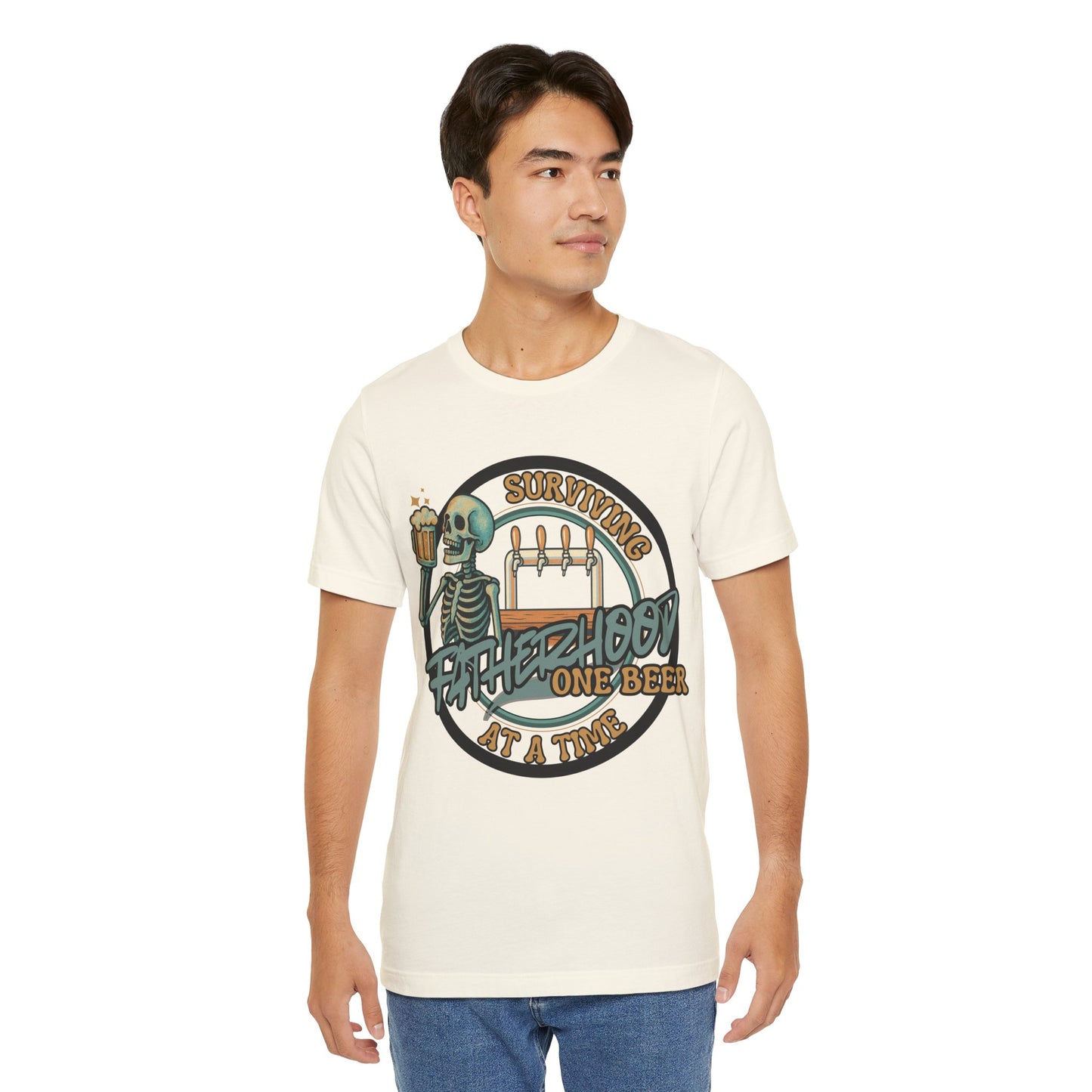 SURVIVING FATHERHOOD ONE BEER AT A TIME *Funny Dad Gift *Beer Lover Shirt *Bella+Canvas 3001 *Unisex shirt