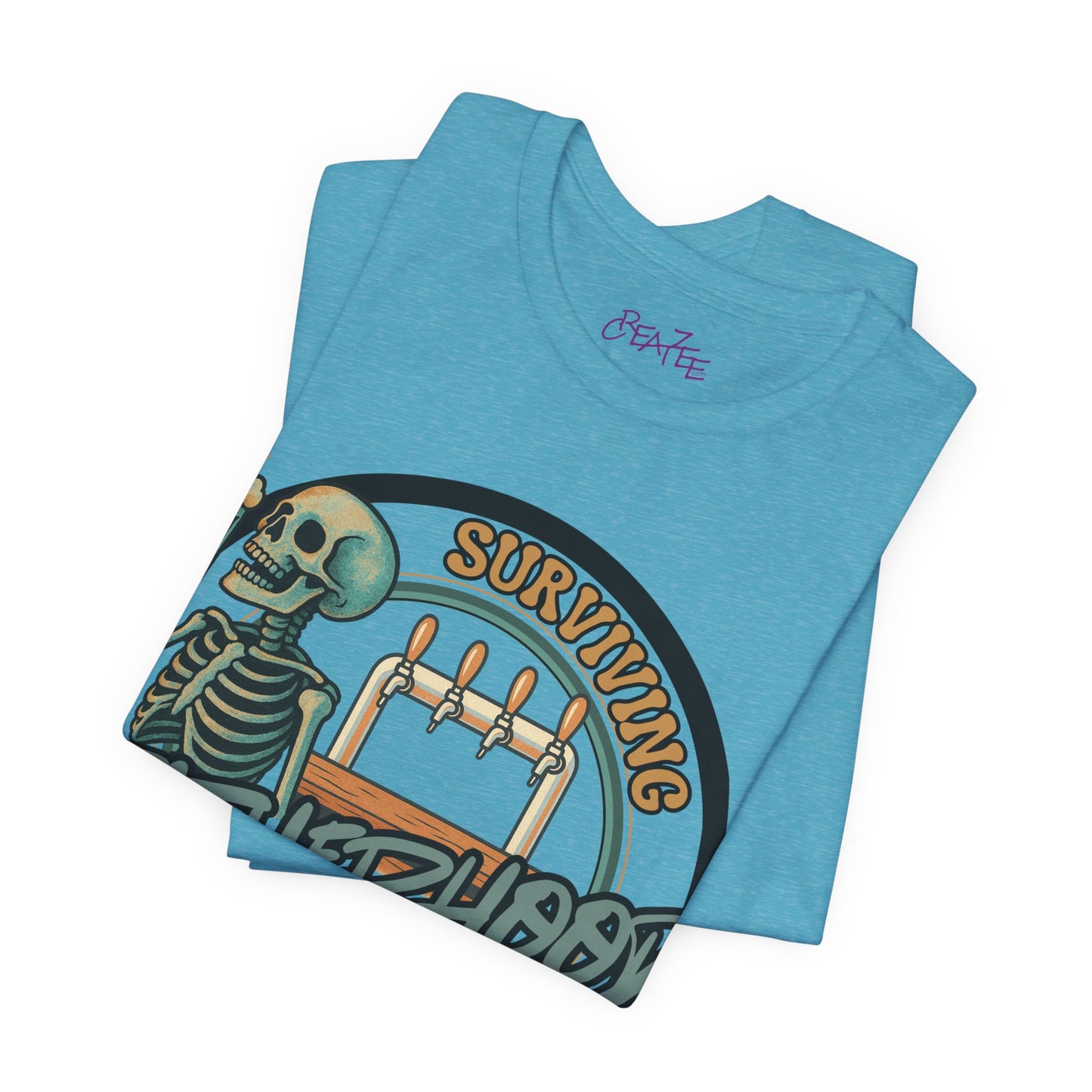 Dad Heather Tee — Surviving Fatherhood One Beer at a Time • Funny Dad Beer Shirt • Bella Canvas 3001